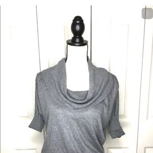 Express Y2K Cashmere Cowlneck Sweater - Gray